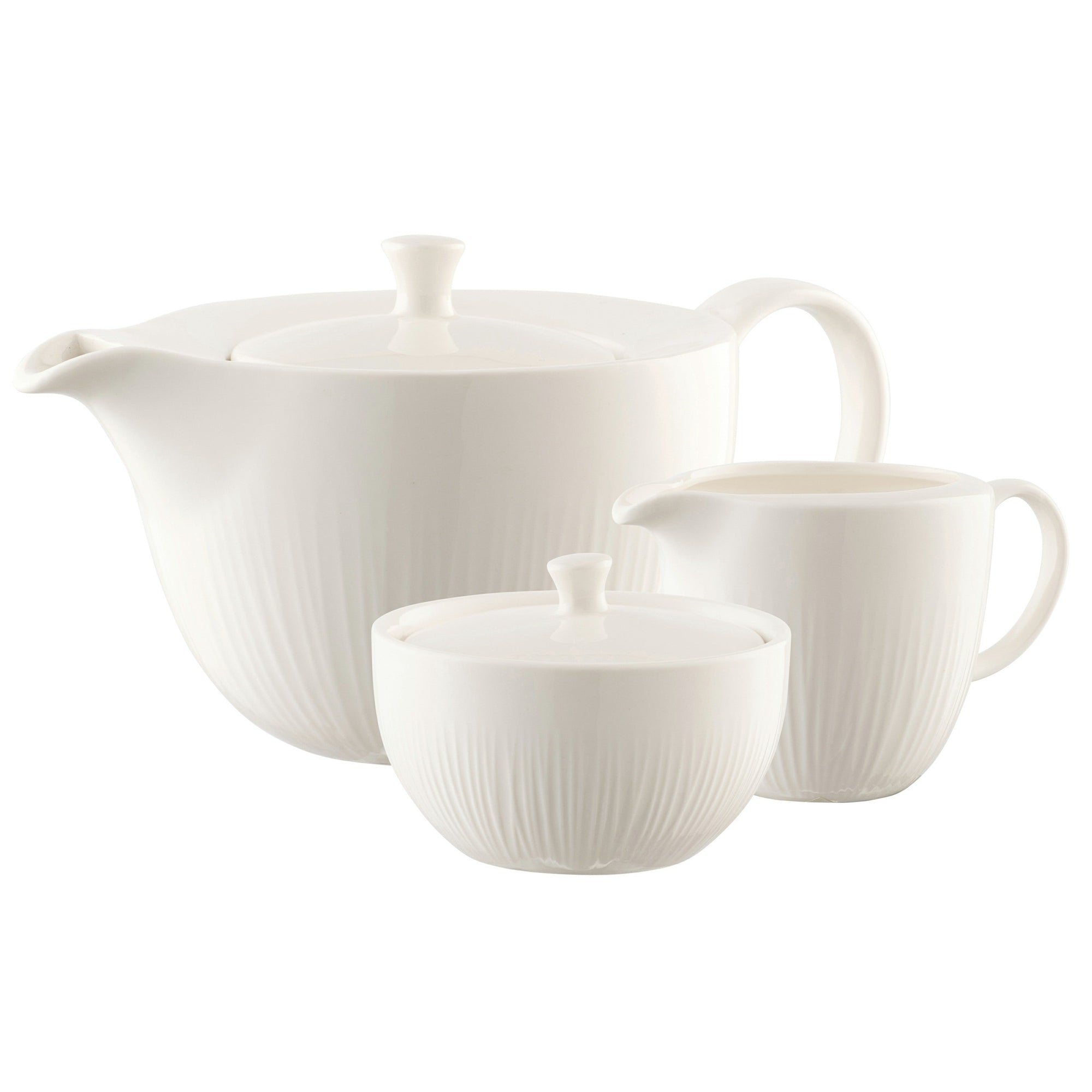 Belleek Living Erne Teaset - Teapot, Cream & Sugar