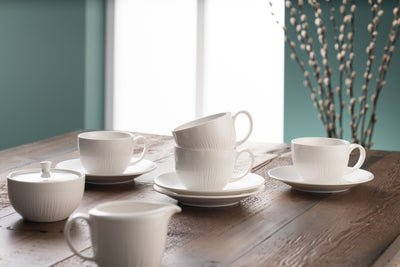 Belleek Living Erne Teacups & Saucers (Set of 4): 9308