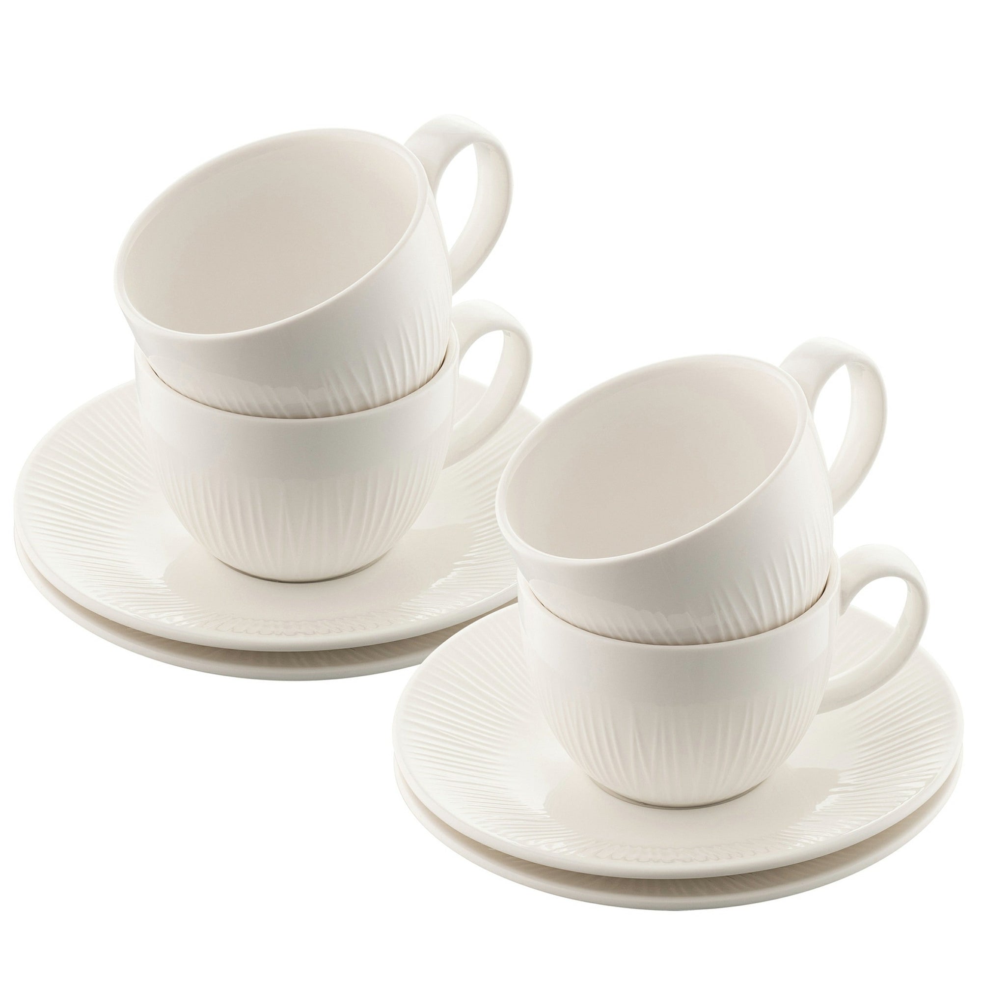 Belleek Living Erne Teacups & Saucers (Set of 4): 9308