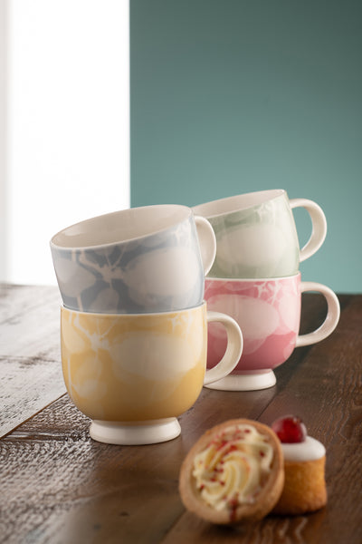 Belleek Living Laurel Footed Mugs Set of 4: 9416