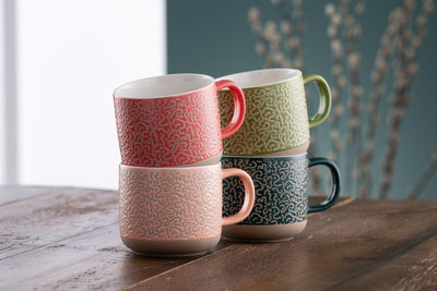 Belleek Living Squiggle Mugs Set of 4: 9423