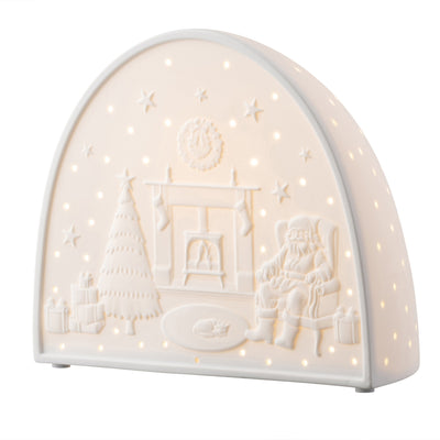 Belleek Christmas Santa by the Fire Luminaire: 9577