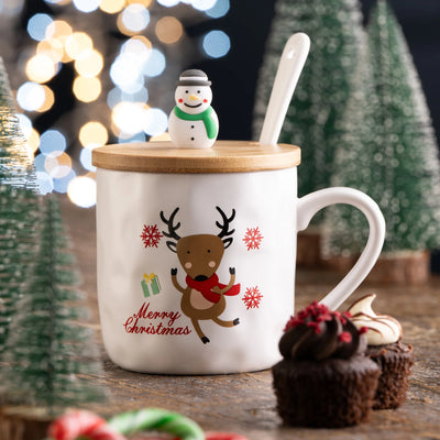 Belleek Living Christmas Reindeer Lidded Mug