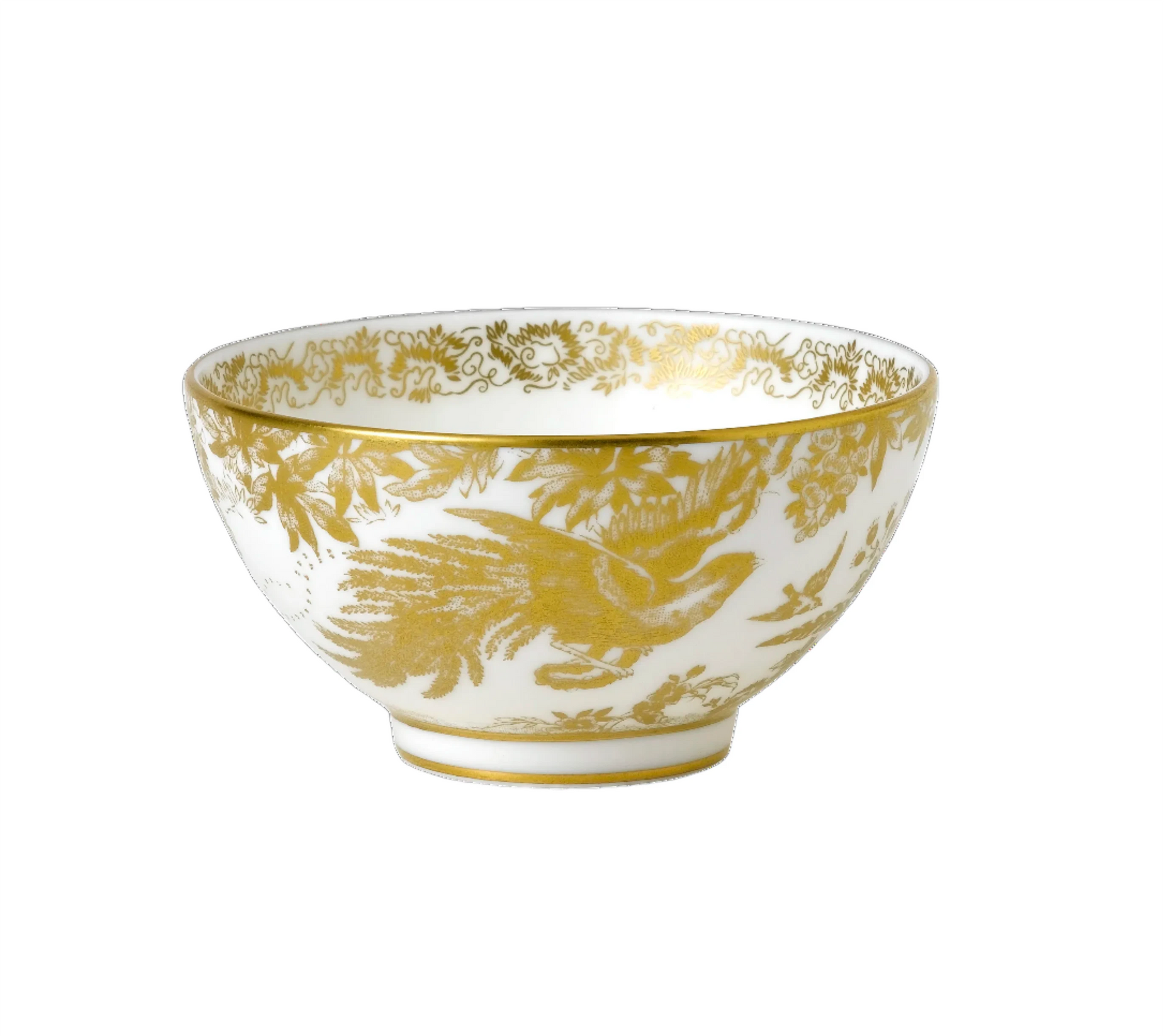 Royal Crown Derby Gold Aves Rice Bowl Footed 11.5cm