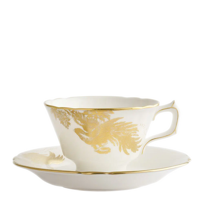 Royal Crown Derby Aves Gold Motif Tea Saucer