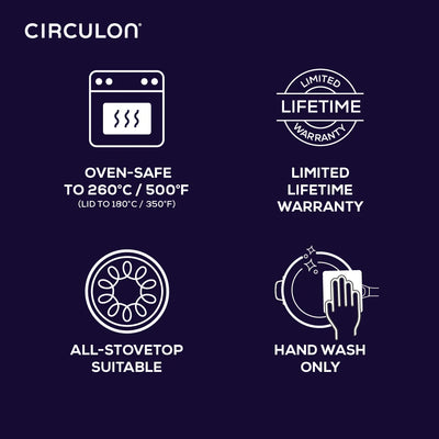 Circulon ScratchDefense 3 ply Clad 32cm Stainless Steel Non Stick Frying Pan + Glass Lid