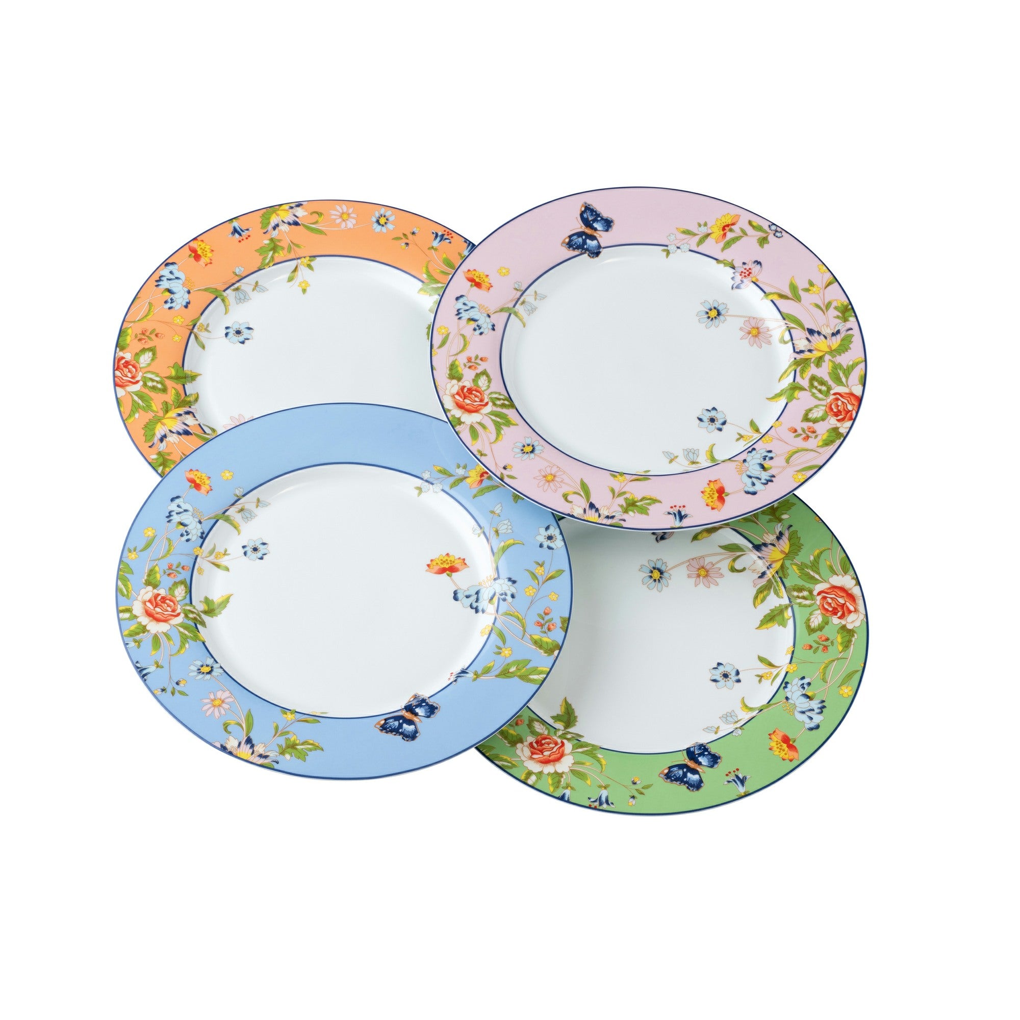 Aynsley Cottage Garden Set of 4 Mixed Dinner Plates