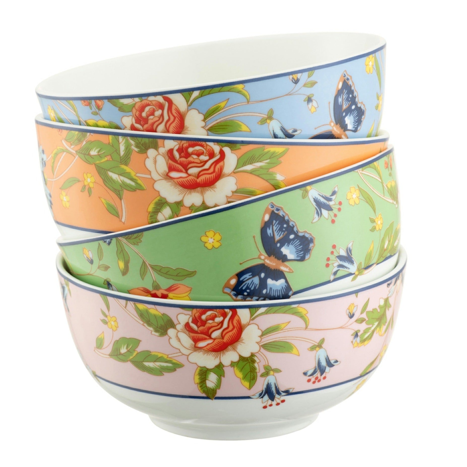 Aynsley Cottage Garden Set of 4 Mixed Cereal Bowls