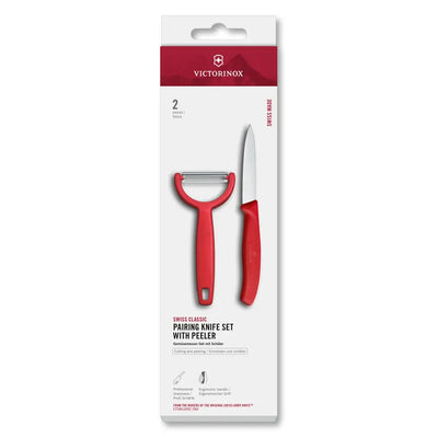 Victorinox Swiss Classic Paring Knife Set with Y-Peeler Red