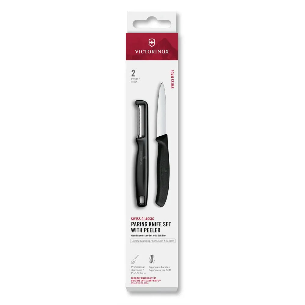 Victorinox Swiss Classic Paring Knife Set with I-Peeler Black