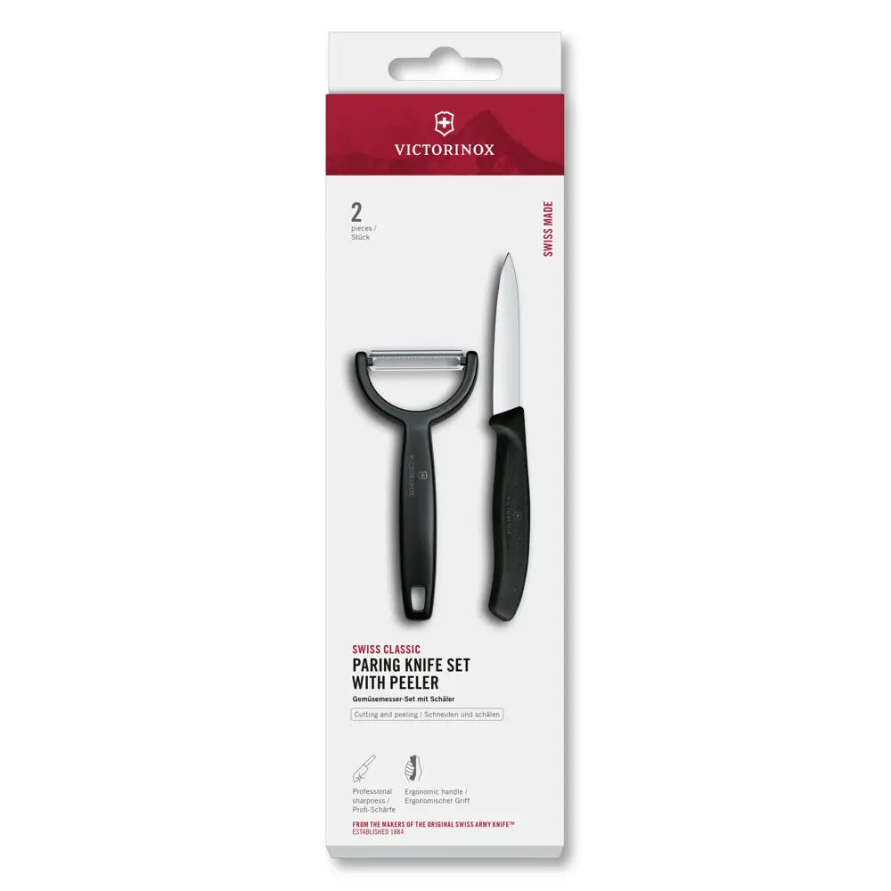 Victorinox Swiss Classic Paring Knife Set with Y-Peeler Black