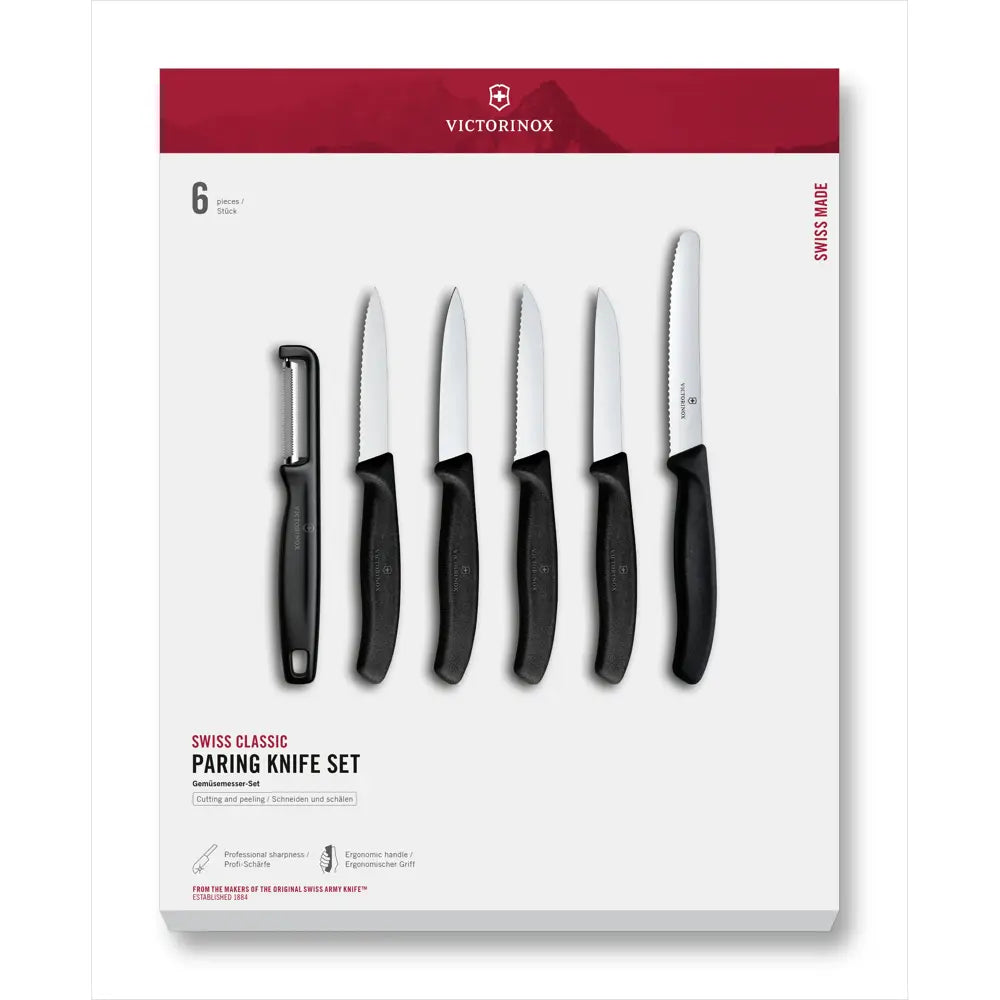 Victorinox Swiss Classic 6 Piece Paring Knife Set Black