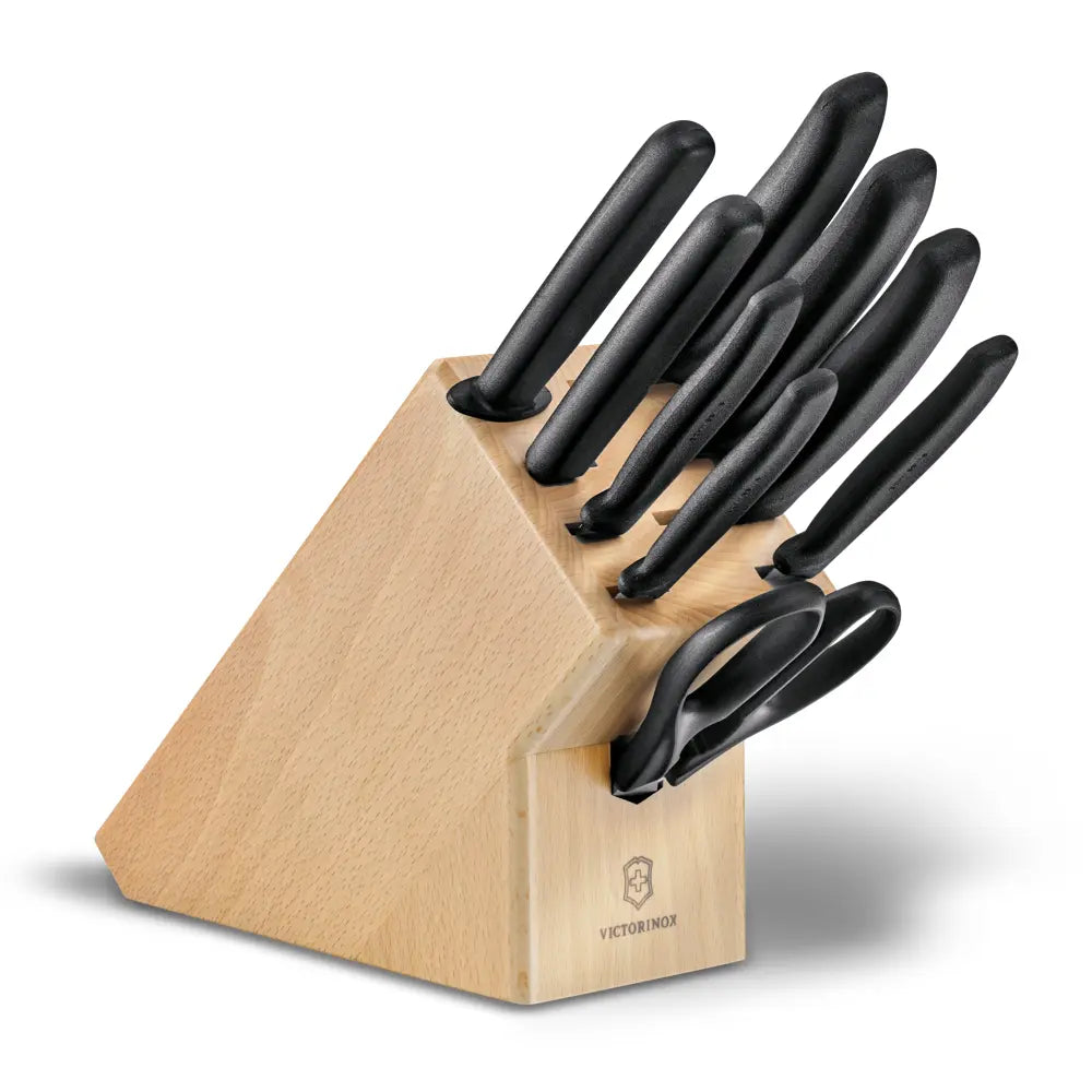 Victorinox Swiss Classic  Beechwood Knife Block, 10 Piece