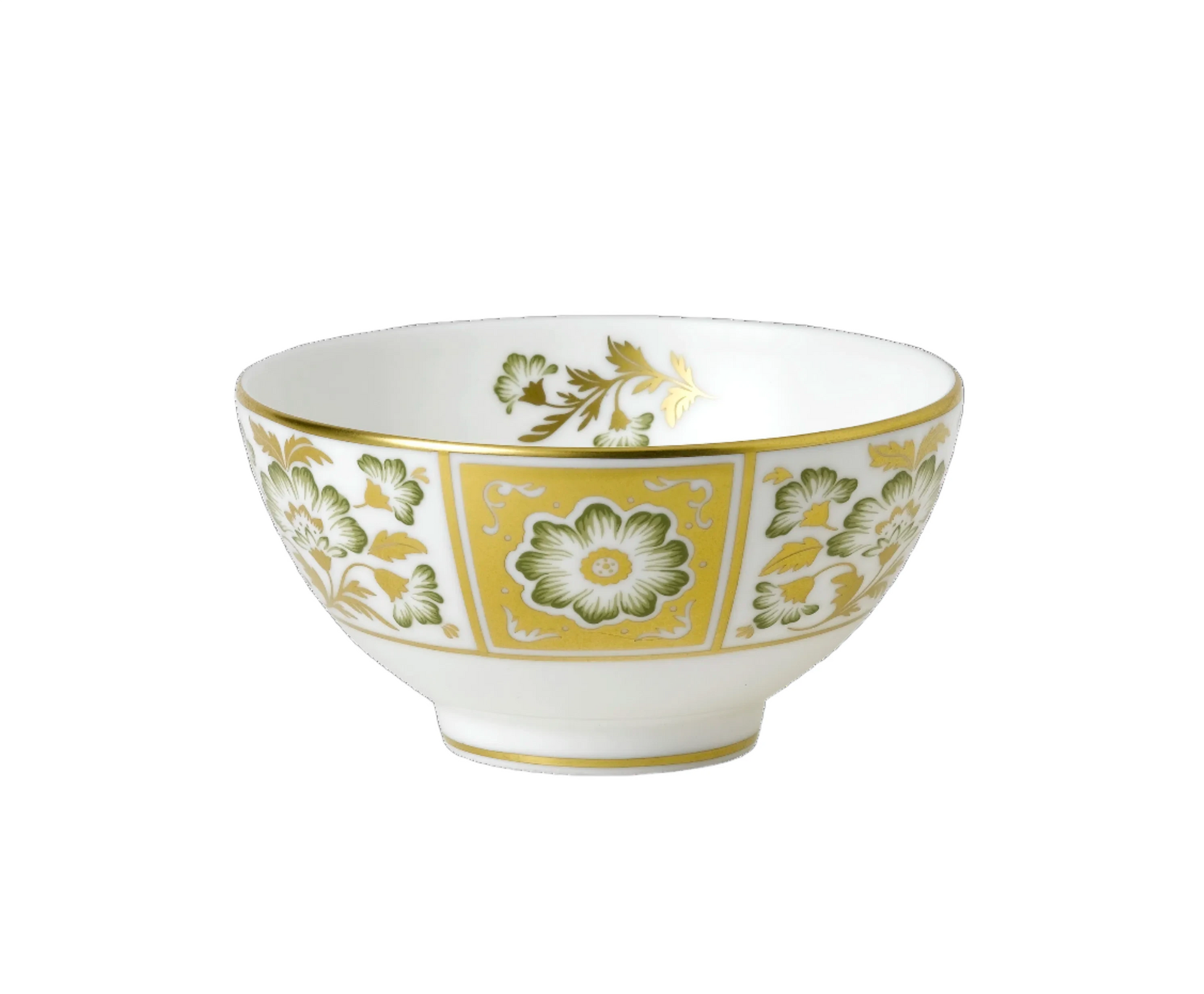Royal Crown Derby Derby Panel Green Rice Bowl Footed
