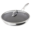 Circulon ScratchDefense 3 ply Clad 32cm Stainless Steel Non Stick Frying Pan + Glass Lid