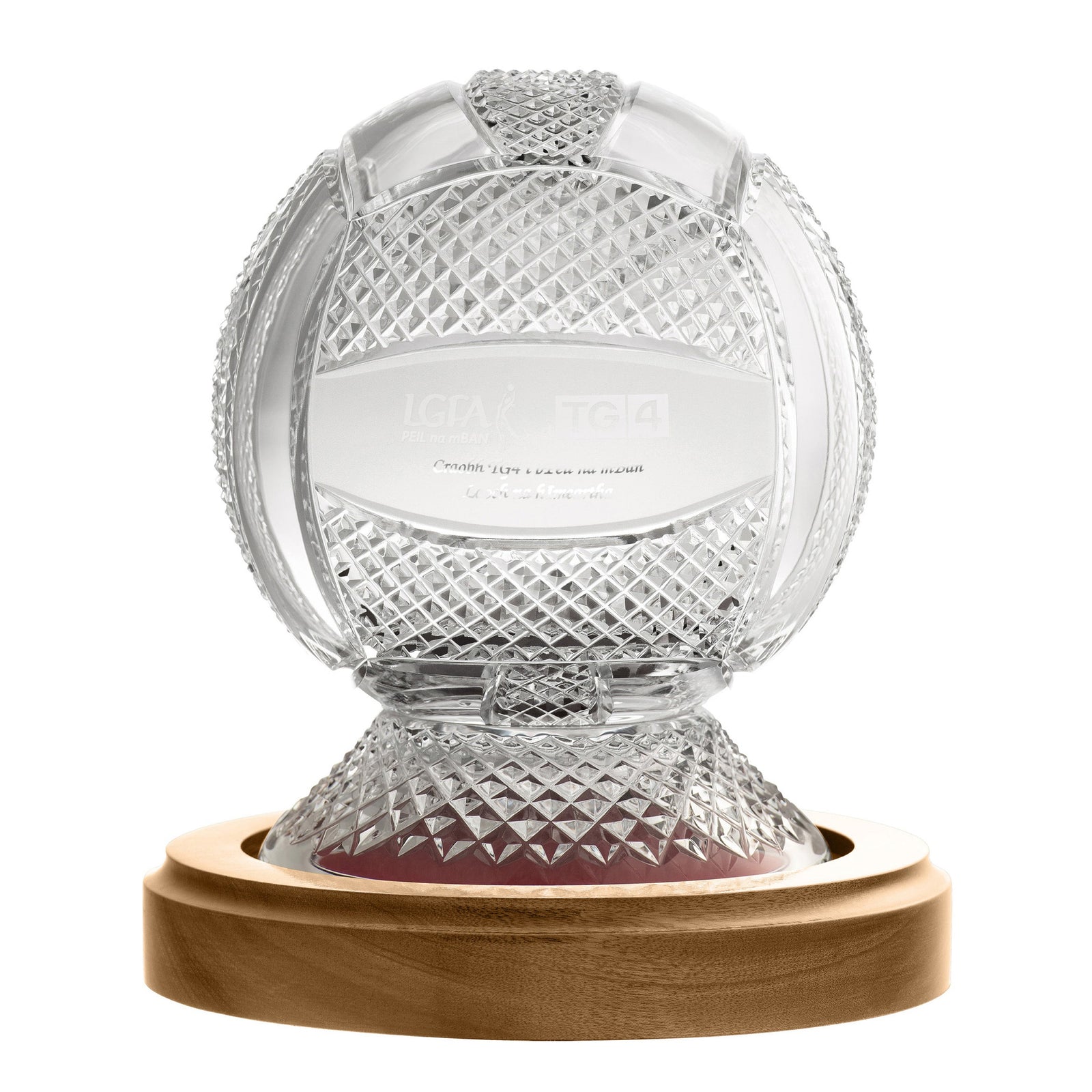Galway Crystal Gaelic Football 7.5" Trophy with Base - Engraved: GM1156E