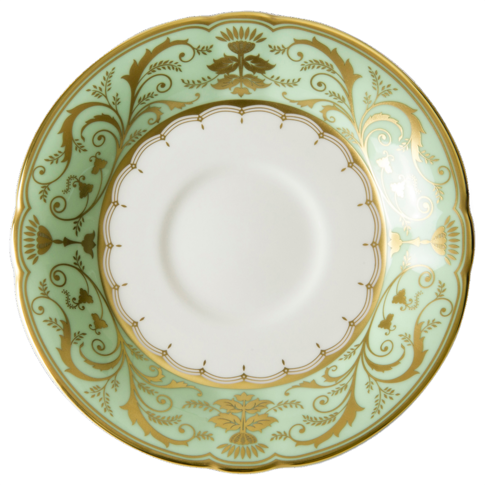 Royal Crown Derby Harlequin Darley Abbey Green Tea Saucer