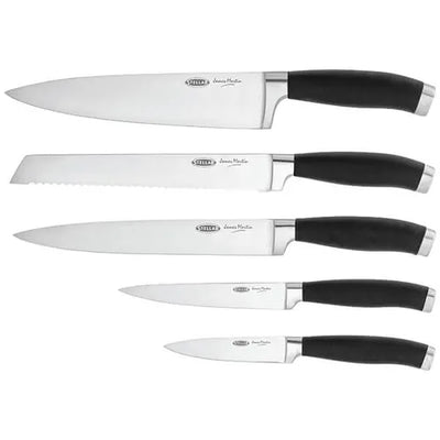 Stellar James Martin 5 Piece Black Knife Block Set IJ61B limited Offer