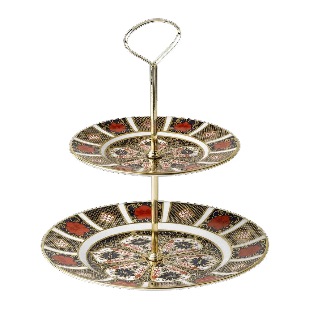 Royal Crown Derby Old Imari 2 Tier Cake Stand (Giftboxed)