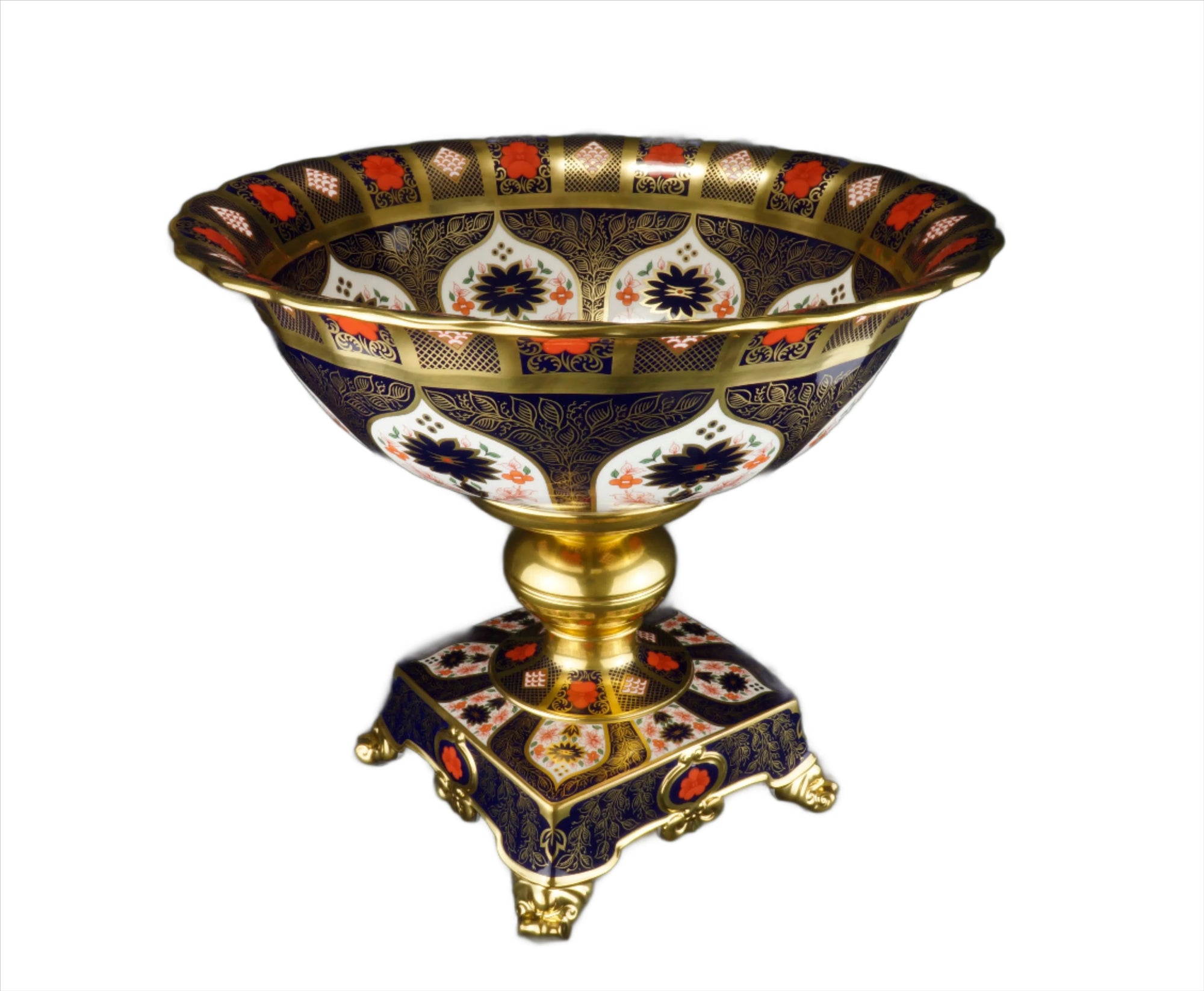Royal Crown Derby Old Imari Solid Gold Band Statement Bowl