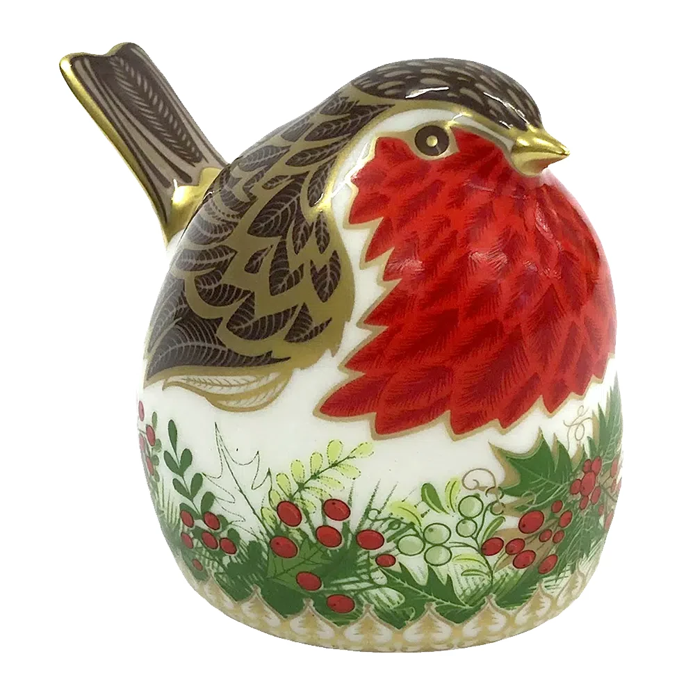 Royal Crown Derby Christmas Wreath Robin