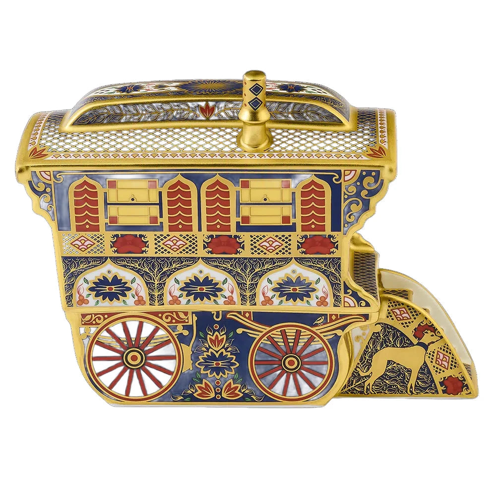 Royal Crown Derby Old Imari Solid Gold Band Vardo Wagon