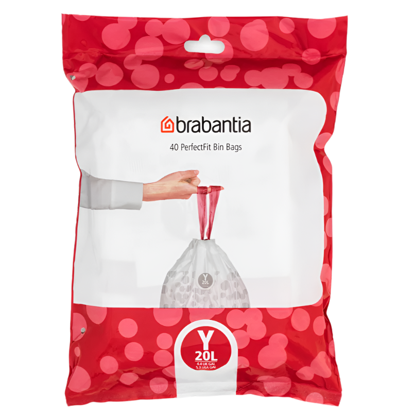 Brabantia PerfectFit Bags For newIcon, Code Y (20 litre), Dispenser Pack with 40 bags
