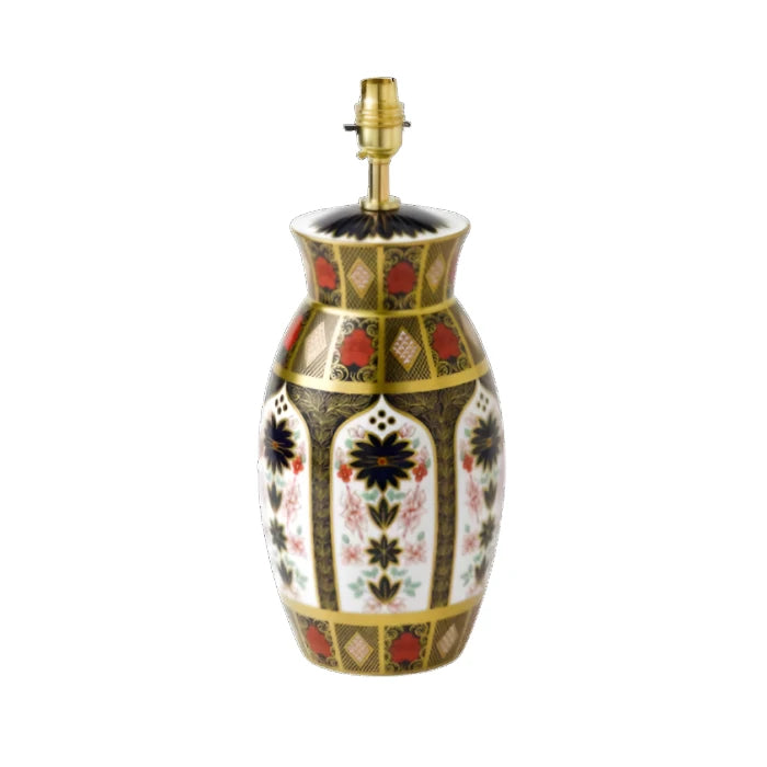 Royal Crown Derby Old Imari Solid Gold Band Giftware Longor Lamp Base