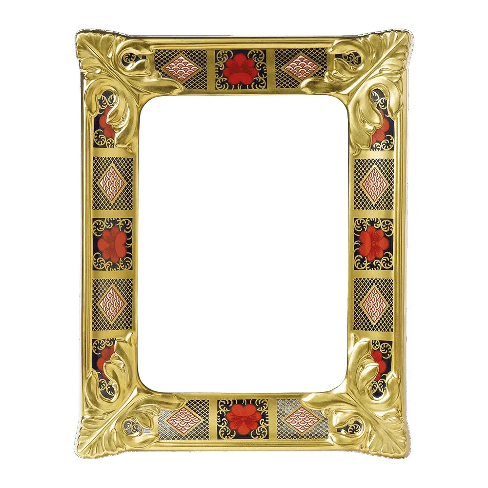 Royal Crown Derby Old Imari Solid Gold Band Picture Frame Small