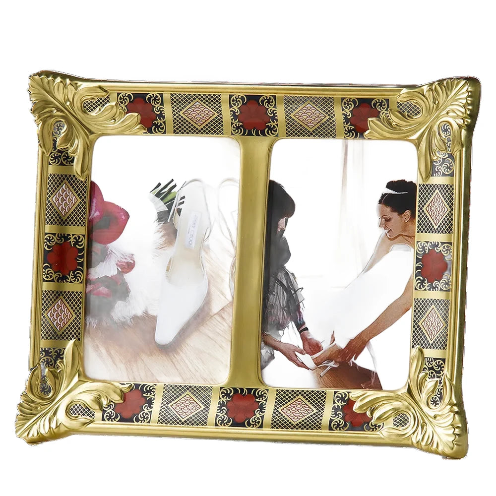 Royal Crown Derby Old Imari Solid Gold Band Double Picture frame