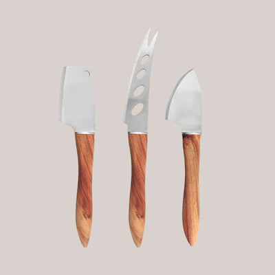 Swissmar 3-Piece Acacia Wood Handle Cheese Knife Set SKU:SK8704AC