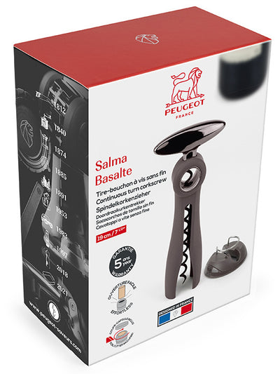 Peugeot Salma Corkscrew with foil-cutter base: Black