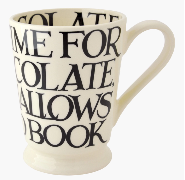 Emma Bridgewater Black Toast All Over Writing Cocoa Mug