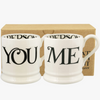 Emma Bridgewater Black Toast You & Me 2 x 1/2 Pint Mugs