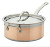 Hestan CopperBond Induction Copper Saucepan & Lid With Helper handles 22cm