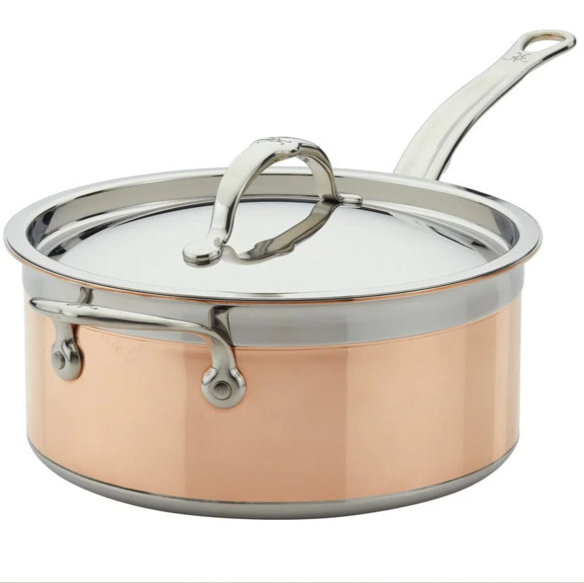 Hestan CopperBond Induction Copper Saucepan & Lid With Helper handles 22cm
