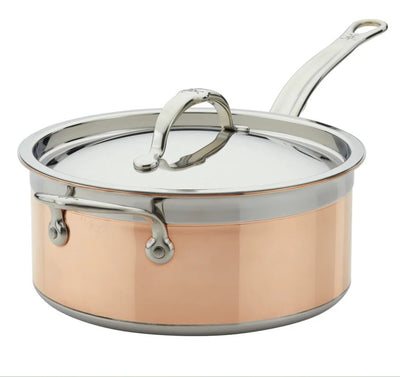 Hestan CopperBond Induction Copper Saucepan & Lid With Helper handles 22cm
