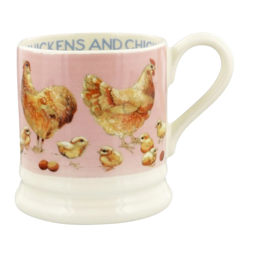 Emma Bridgewater Chicken & Chicks Pink 1/2 Pint Mug
