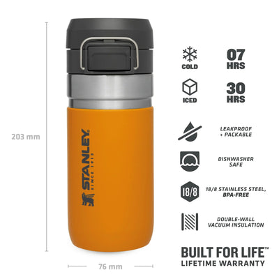 Stanley Quick Flip Water Bottle  0.47L - Saffron - Last Chance to Buy