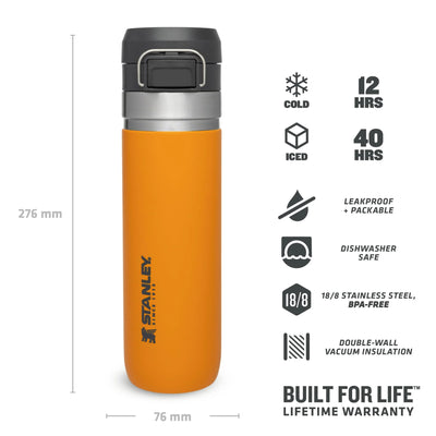 Stanley Quick Flip Water Bottle  0.7L - Saffron - Last Chance to Buy