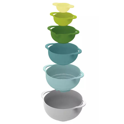 Joseph Joseph Duo 6-Piece Food Preparation Bowl Set Opal 40116