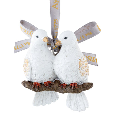 Aynsley Christmas Two Turtle Doves Hanging Ornament