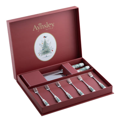 Aynsley Little Robin Christmas Tree Pastry Set: XMAS40906