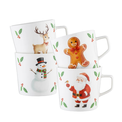 Aynsley Christmas Character Mugs Set of 4