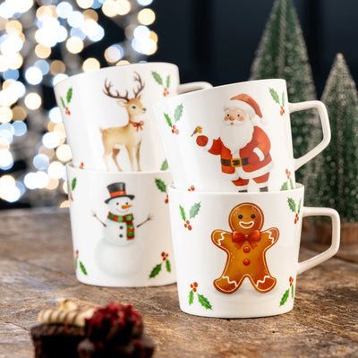 Aynsley Christmas Character Mugs Set of 4