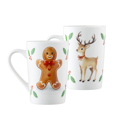 Aynsley Christmas Character Latte Mugs Pair