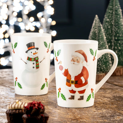 Aynsley Christmas Character Latte Mugs Pair