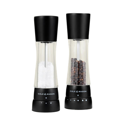 Cole & Mason Derwent Matt Black 190mm Salt and Pepper Mill Gift Set H253004