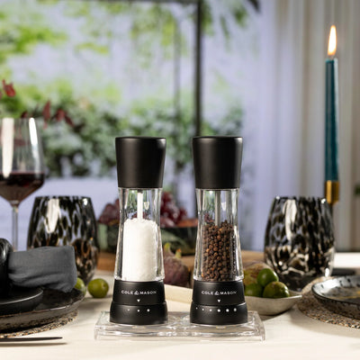 Cole & Mason Derwent Matt Black 190mm Salt and Pepper Mill Gift Set H253004