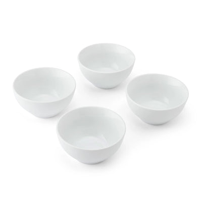 Mikasa Chalk Porcelain Nibble Bowls, Set of 4, White, 10cm